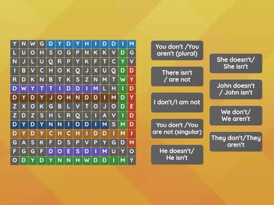 Negative Patterns Wordsearch