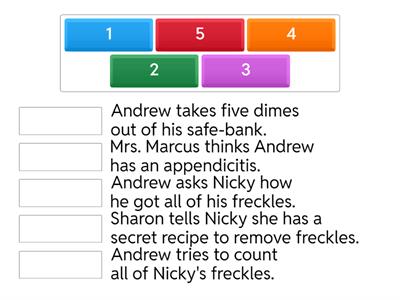 Freckle Juice Sequence of Events