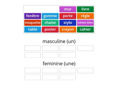 Which gender? Dans ma classe.