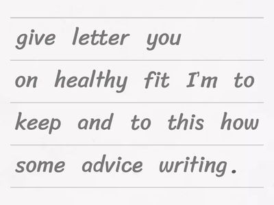 B1-GIVE ADVICE ABOUT HEALTHY 