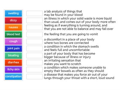 Ilnesses and their symptoms