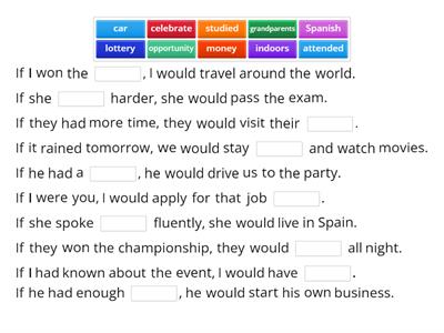 Second conditional - Missing word