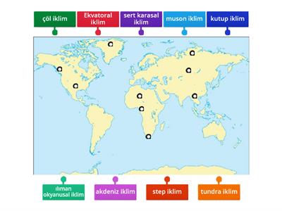 dünya haritasında iklim oyunu