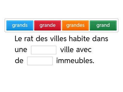 Adj - Le Rat des villes et .......
