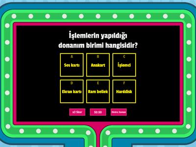 Gameshow testi Donanım Birimleri