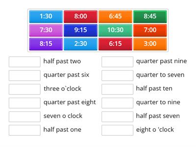  Digital time - word match