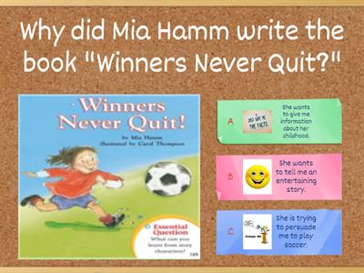 Author's Purpose "Winners Never Quit!" 