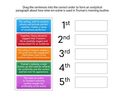 Truman's Morning Routine - analytical paragraph