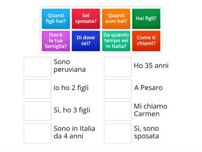 Associa domande e risposte