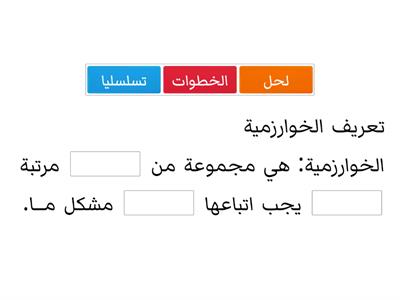 تعريف الخوارزمية-الصف 5