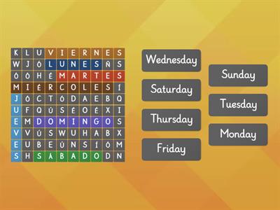 Days of the week in Spanish