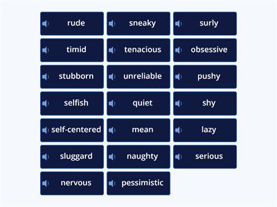 8 1.ÜNİTE personal Traıts (-)  SET-2 (20)   Kutucukları çevir