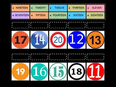Match the numbers 11 - 20