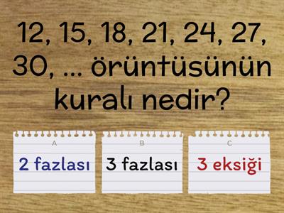 4.sınıf Matematik Örüntüler