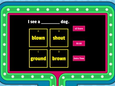 Diphthongs ou and ow as in Cow