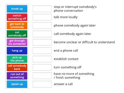 Solutions Inter U8A Phrasal verbs: phoning