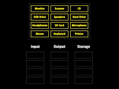 Input, Output or Storage