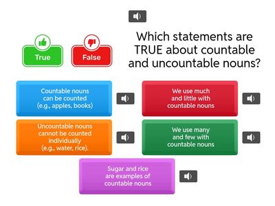 Countable and Uncountable Nouns Quiz