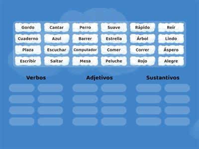 Verbos, adjetivos y sustantivos