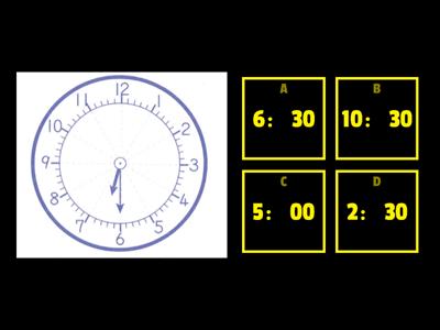 認識時間-整點半點測驗四選一