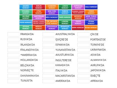 NEREDE? CITYS & CONTINENTS - ŞEHİRLE RVE KITALAR