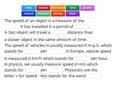 1. Speed, distance, and time