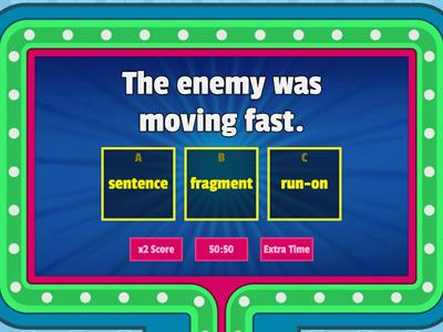 Sentence, Fragment, Run-On