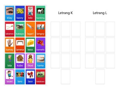  Mga salitang nagsisimula sa letrang Kk at Ll