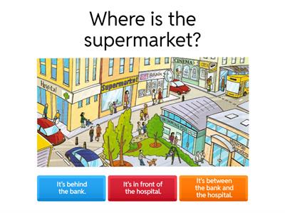 Prepositions of Place and Movement Map Review Quiz
