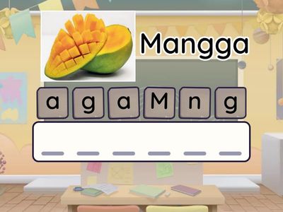 Menyusun kata buah-buahan 