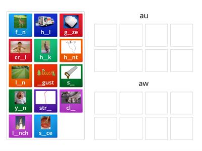 Sort au & aw Diphthongs