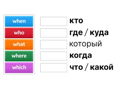 Question words (what, who, when, where, which)