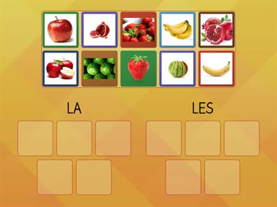 Fruits 3 : Картинки и артикли LA - LES