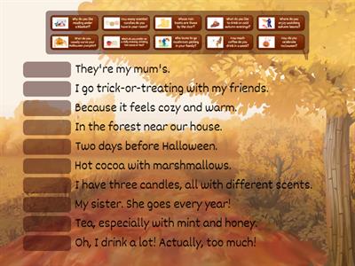 Question words (Autumn-themed sentences)