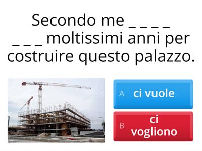 CI vuole / Ci vogliono