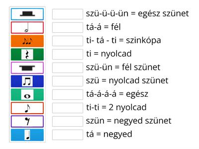 Ritmus értékek 3.osztály 