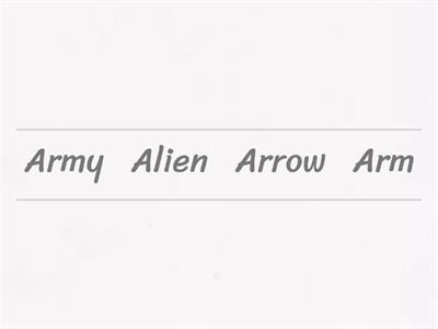 Alphabetical Ordering Entry 2/3