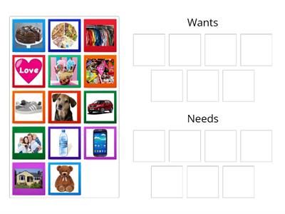  Needs and Wants for First Grade