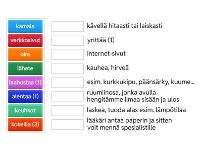 SM2, kpl 2, sanasto: Hanna on sairas / Lääkärissä / Puhelu esihenkilölle 