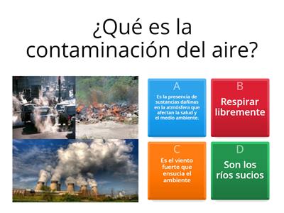 Desafíos:  Responder un cuestionario sobre fuentes de contaminación del aire 