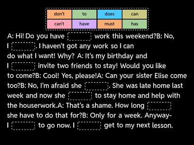  Modals: can, have to, must