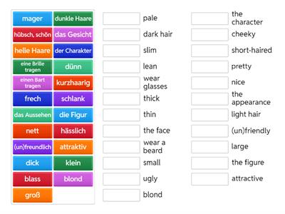Aussehen/Charakter Deutsch - Englisch a