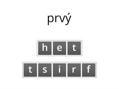 ORDINAL NUMBERS (Radové číslovky)