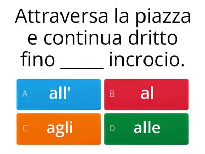 Le preposizioni articolate in città