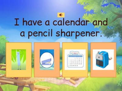 Stationery - lvl 4 quiz (sound, text - picture)