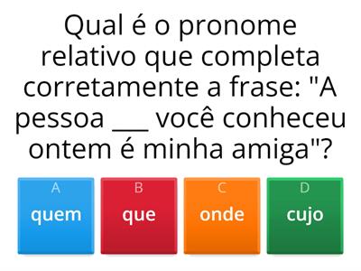 Pronomes relativos e Orações subordinadas adjetivas