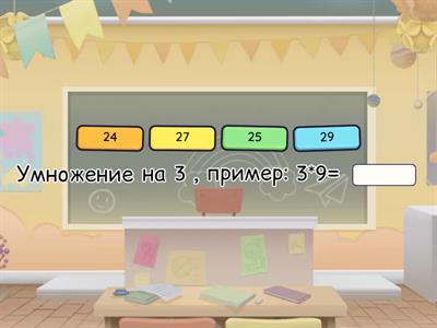 Освоение таблицы умножения  