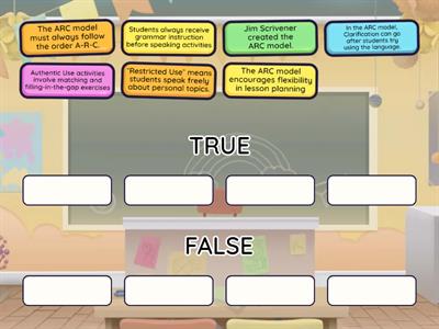 Classify the statements according to your prediction (ARC model)