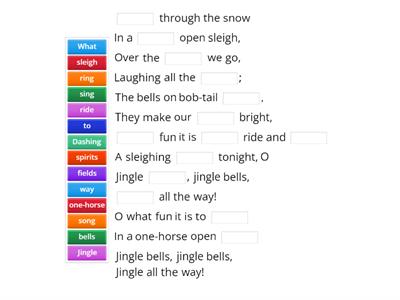 Christmas songs Jingle bells https://www.youtube.com/watch?v=HAcmPcZY6xI 