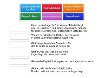 Ordenen Sie die Begriffe den richtigen Definitionen zu.